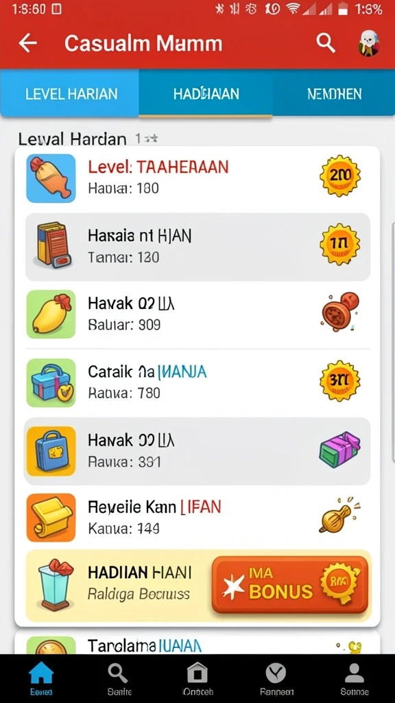 Fitur upgrade karakter yang mendebarkan.