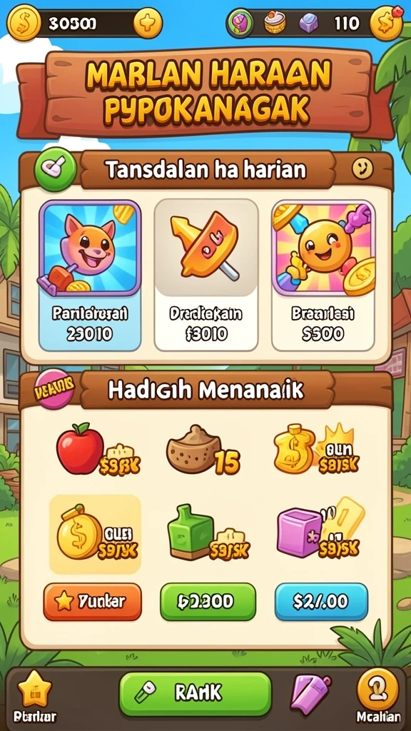 Tangkapan layar dengan banyak pilihan tema slot yang tersedia.