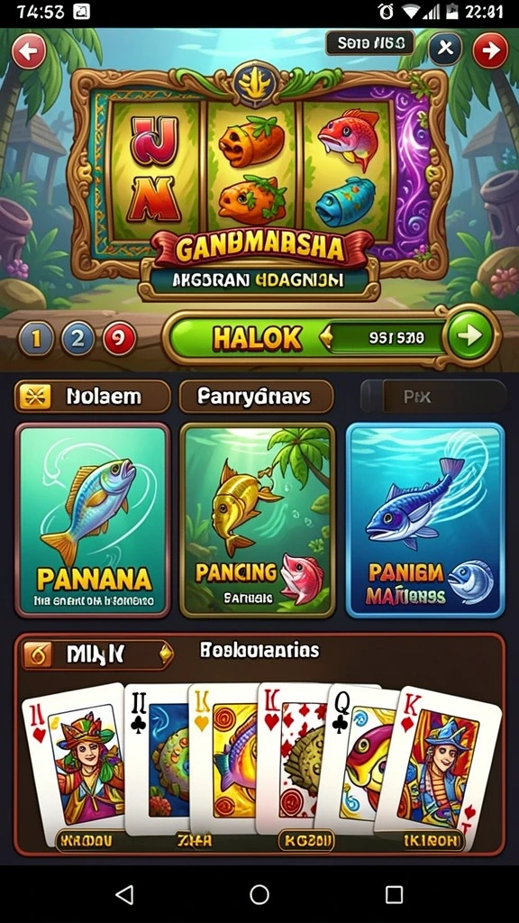 Tampilan awal game dengan karakter utama dan latar belakang menakjubkan.