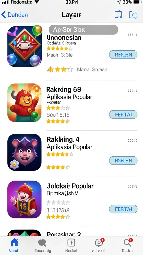 Fitur leaderboard yang menunjukkan peringkat pemain.