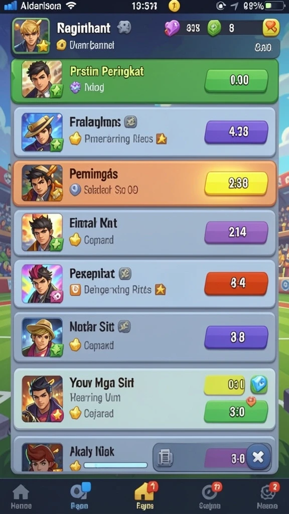 Menampilkan antarmuka utama game KM777 yang menarik.