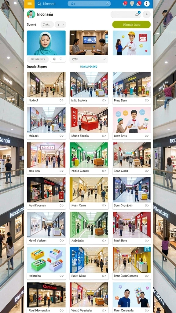 Tampilan utama aplikasi dengan desain yang atraktif.