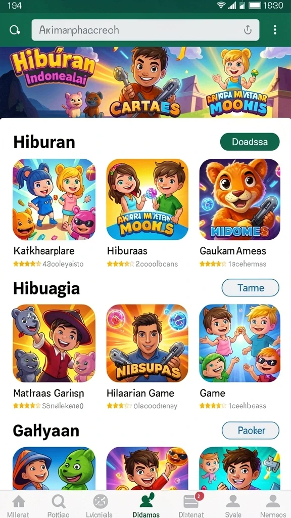 Tampilan awal game OKWIN yang menarik dan penuh warna.