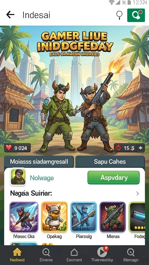 Tampilan karakter unik dan menarik.